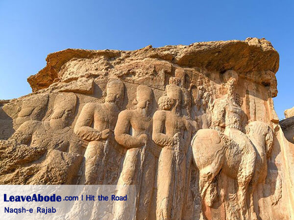 “Shapur I” in a ceremony with 9 nobles. This bas-relief, known as Shapur’s Parade too, celebrates the king's military victory in 244 over the Roman emperor Philip the Arab.