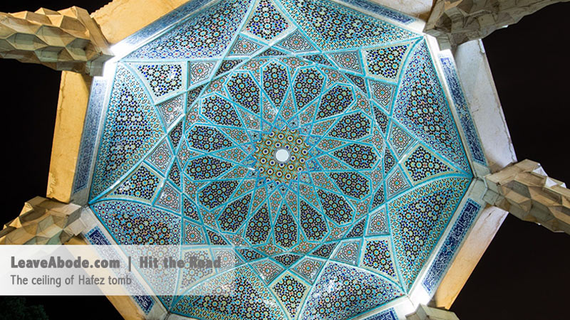 The beautiful colors of Hafez tomb ceiling.